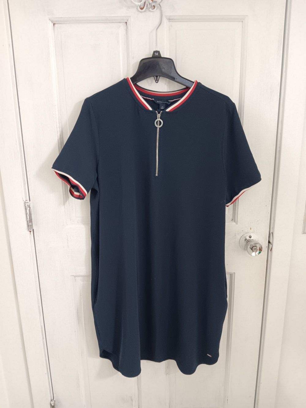 Tommy Hilfiger Women's Navy Short-Sleeve Polo Dress with Zip